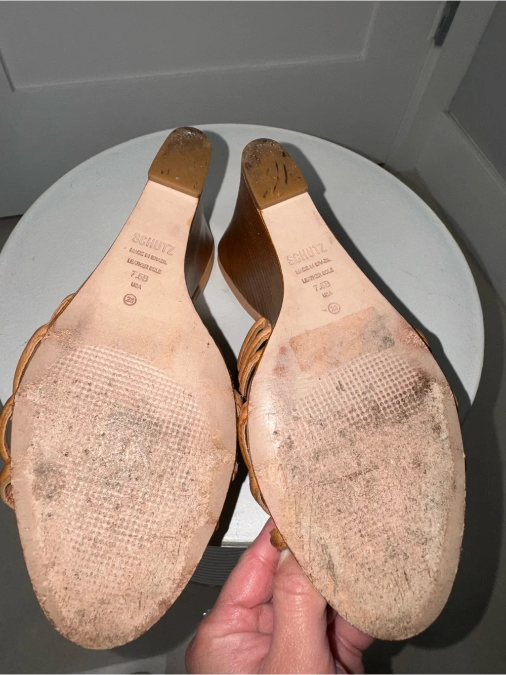 Schutz Octavia Slip On Woven Wedge Sandals/ Size 7.5